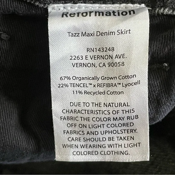 Reformation Tazz Maxi Denim Slit Front Skirt in Liman Wash Size 24 - Picture 10 of 13